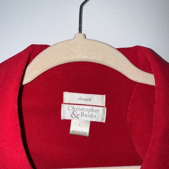 Christopher & Banks Women's Red Button-Up Jacket Size L - Picture 3 of 6